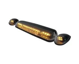 Spec-D Universal 3pc Amber LED Lights Set Roof Cab (Black Housing/Clear Lens)