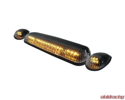 Spec-D Universal 3pc Amber LED Lights Set Roof Cab (Black Housing/Clear Lens) - LRC-300C