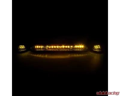 Spec-D Universal 3pc Amber LED Lights Set Roof Cab (Black Housing/Clear Lens) - LRC-300C