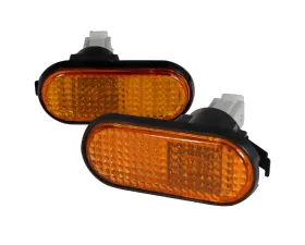 Spec-D Amber Lens Side Marker Flat Style Lights Honda Civic 1992-1995