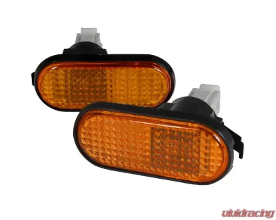 Spec-D Amber Lens Side Marker Flat Style Lights Honda Civic 1992-1995 - LSM-CV92AMFT