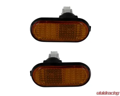 Spec-D Amber Smoke Lens Side Marker Flat Style Lights Honda Civic 1992-1995 - LSM-CV92GAFT
