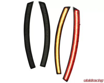 Spec-D LED Side Marker Lights (Chrome Housing/Smoke Lens) Chevrolet Corvette 2014-2019 - LSM-CVET14GLED4P-VS