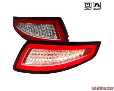 Spec-D LED Taillights (Chrome Housing/Red Lens) Porsche 911 997 2005-2009 - LT-91105RLED-TM