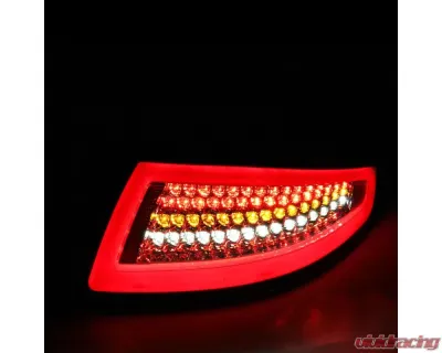 Spec-D LED Taillights (Chrome Housing/Red Lens) Porsche 911 997 2005-2009 - LT-91105RLED-TM