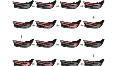 Spec-D SQ2 LED Sequential Signal Taillights (Glossy Black Housing/Smoked Lens) Honda Accord 2018-2022                                     - LT-ACD184SM-SQ2-RS - Image 2