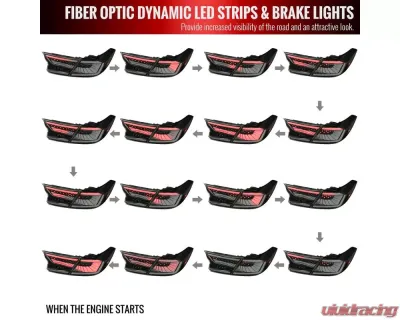 Spec-D SQ2 LED Sequential Signal Taillights (Glossy Black Housing/Smoked Lens) Honda Accord 2018-2022 - LT-ACD184SM-SQ2-RS