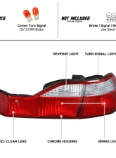 Spec-D Taillights (Red/Clear) Honda Accord Sedan 1998-2000                                     - LT-ACD984RPW-RS - Image 3