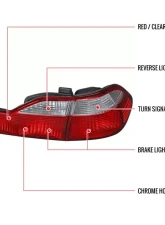 Spec-D Taillights (Red/Clear) Honda Accord Sedan 1998-2000                                     - LT-ACD984RPW-RS - Image 9