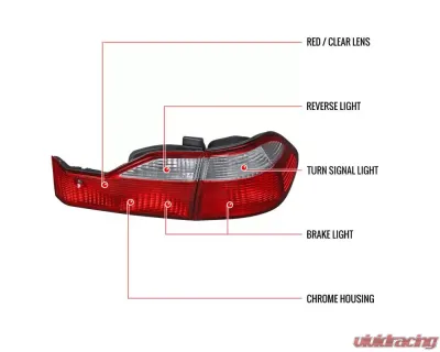 Spec-D Taillights (Red/Clear) Honda Accord Sedan 1998-2000 - LT-ACD984RPW-RS