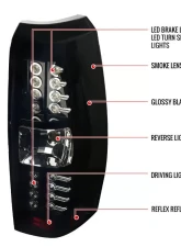 Spec-D LED Taillights (Glossy Black Housing/Smoked Lens) Chevrolet Avalanche 2007-2012                                     - LT-AVA07BBLED-TM - Image 10