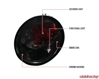 Spec-D Taillights (Chrome Housing/Smoke Lens) Volkswagen Beetle 1998-2005 - LT-BEE98G-APC