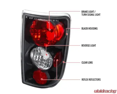 Spec-D Taillights (Matte Black Housing/Clear Lens) Chevrolet | GMC | Oldsmobile 1995-2004 - LT-BLZ95JM-TM