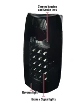 Spec-D APC LED Taillights (Chrome Housing/Smoke Lens) Chevrolet | GMC | Cadillac 1988-2000                                     - LT-C1088GLED-APC - Image 9