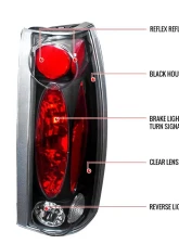 Spec-D Taillights (Matte Black Housing/Clear Lens) Chevrolet | GMC | Cadillac 1988-2000                                     - LT-C1088JM-TM - Image 9