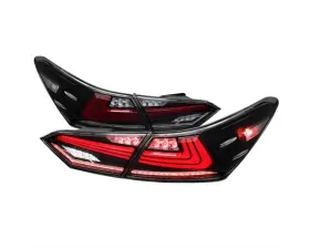 Spec-D LED Taillights w/ Sequential Signal Lamps (Jet Black Housing/Clear Lens) Toyota Camry 2018-2022