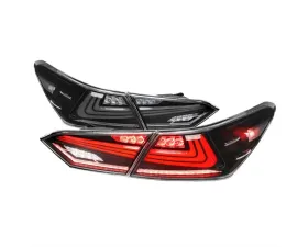 Spec-D LED Taillights w/ Sequential Signal Lamps (Matte Black Housing/Clear Lens) Toyota Camry 2018-2022