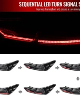 Spec-D LED Taillights w/ Sequential Signal Lamps (Matte Black Housing/Clear Lens) Toyota Camry 2018-2022                                     - LT-CAM18JMLED-SQ-RS - Image 2