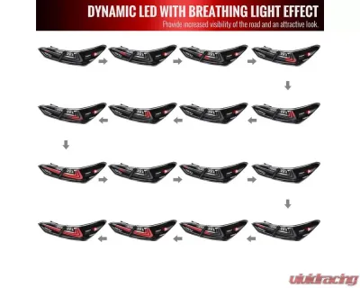 Spec-D LED Taillights w/ Sequential Signal Lamps (Matte Black Housing/Clear Lens) Toyota Camry 2018-2022 - LT-CAM18JMLED-SQ-RS