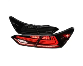 Spec-D LED Taillights w/ Sequential Signal Lamps (Matte Black Housing/Smoke Lens) Toyota Camry 2018-2022