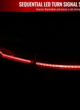 Spec-D LED Taillights w/ Sequential Signal Lamps (Matte Black Housing/Smoked Lens) Toyota Camry 2018-2022                                     - LT-CAM18SMLED-SQ-RS - Image 2