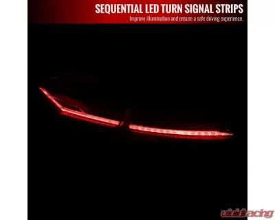 Spec-D LED Taillights w/ Sequential Signal Lamps (Matte Black Housing/Smoked Lens) Toyota Camry 2018-2022 - LT-CAM18SMLED-SQ-RS