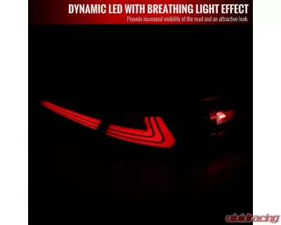 Spec-D LED Taillights w/ Sequential Signal Lamps (Matte Black Housing/Smoked Lens) Toyota Camry 2018-2022 - LT-CAM18SMLED-SQ-RS