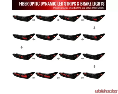 Spec-D LED Taillights w/ Sequential Signal Lamps (Matte Black Housing/Smoked Lens) Toyota Camry 2018-2022 - LT-CAM18SMLED-SQ-RS