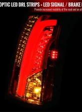 Spec-D LED Taillights (Chrome Housing/Clear Lens) Cadillac CTS 2003-2007                                     - LT-CTS03CLED-TM - Image 2