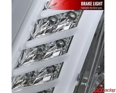 Spec-D LED Taillights (Chrome Housing/Clear Lens) Cadillac CTS 2003-2007 - LT-CTS03CLED-TM