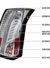 Spec-D LED Taillights (Chrome Housing/Clear Lens) Cadillac CTS 2003-2007                                     - LT-CTS03CLED-TM - Image 9