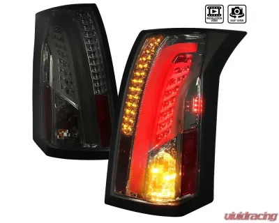 Spec-D LED Taillights (Chrome Housing/Smoked Lens) Cadillac CTS 2003-2007 - LT-CTS03GLED-TM