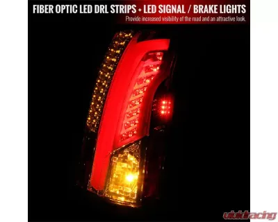 Spec-D LED Taillights (Chrome Housing/Smoked Lens) Cadillac CTS 2003-2007 - LT-CTS03GLED-TM