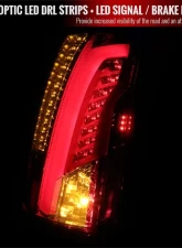 Spec-D LED Taillights (Chrome Housing/Red Smoked Lens) Cadillac CTS 2003-2007                                     - LT-CTS03RGLED-TM - Image 2