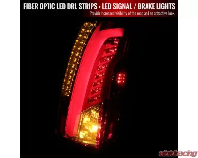 Spec-D LED Taillights (Chrome Housing/Red Smoked Lens) Cadillac CTS 2003-2007 - LT-CTS03RGLED-TM