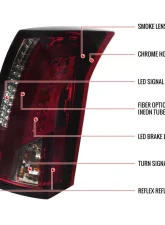Spec-D LED Taillights (Chrome Housing/Red Smoked Lens) Cadillac CTS 2003-2007                                     - LT-CTS03RGLED-TM - Image 9