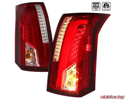 Spec-D LED Taillights (Chrome Housing/Red Lens) Cadillac CTS 2003-2007 - LT-CTS03RLED-TM