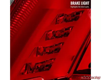 Spec-D LED Taillights (Chrome Housing/Red Lens) Cadillac CTS 2003-2007 - LT-CTS03RLED-TM