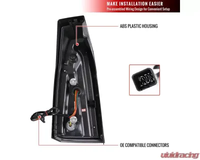 Spec-D LED Taillights (Chrome Housing/Red Lens) Cadillac CTS 2003-2007 - LT-CTS03RLED-TM