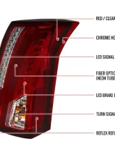 Spec-D LED Taillights (Chrome Housing/Red Lens) Cadillac CTS 2003-2007                                     - LT-CTS03RLED-TM - Image 9