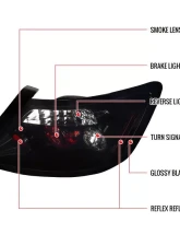 Spec-D Taillights (Glossy Black Housing/Smoke Lens) Honda Civic Coupe 2006-2011                                     - LT-CV062BB-TM - Image 8
