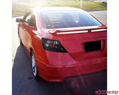 Spec-D Taillights (Glossy Black Housing/Smoke Lens) Honda Civic Coupe 2006-2011 - LT-CV062BB-TM