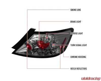 Spec-D Taillights (Chrome Housing/Smoked Lens) Honda Civic 2006-2011 - LT-CV062G-TM