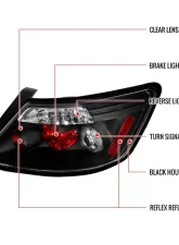 Spec-D Taillights (Matte Black Housing/Clear Lens) Honda Civic Coupe 2006-2011                                     - LT-CV062JM-TM - Image 8