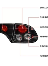 Spec-D Taillights (Matte Black Housing/Clear Lens) Honda Civic Sedan 2006-2011                                     - LT-CV064JM-TM - Image 9