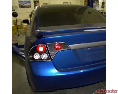 Spec-D Taillights (Matte Black Housing/Clear Lens) Honda Civic Sedan 2006-2011 - LT-CV064JM-TM