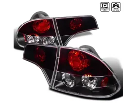 Spec-D Taillights (Matte Black Housing/Red Clear Lens) Honda Civic Sedan 2006-2011