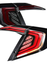 Spec-D LED Taillights w/ Sequential Turn Signal Lights (Glossy Black Housing/Smoked Lens) Honda Civic 2016-2021                                     - LT-CV164GLED-SQ1-RS - Image 10