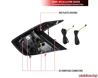 Spec-D LED Taillights w/ Sequential Turn Signal Lights (Glossy Black Housing/Smoked Lens) Honda Civic 2016-2021 - LT-CV164GLED-SQ1-RS