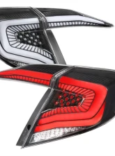 Spec-D LED Taillights w/ Sequential Signal Lamps (Matte Black Housing/Clear Lens) Honda Civic 2016-2021                                     - LT-CV164JMLED-SQ2-RS - Image 10